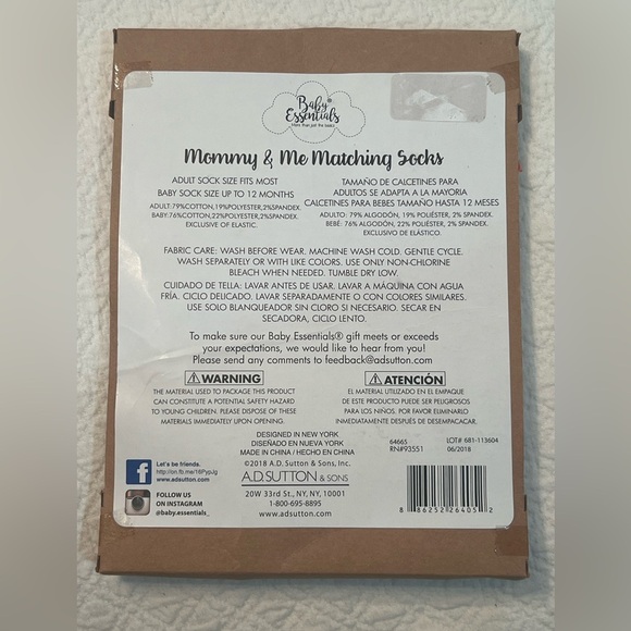 NWT🐻BABY ESSENTIALS⭐️baby and mom matching socks set 🧦 - Picture 2 of 2